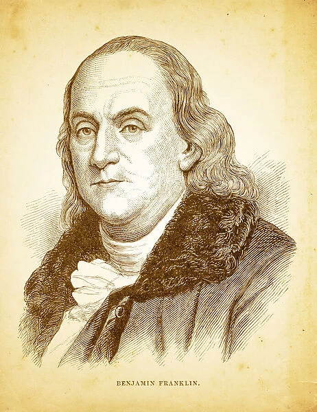 Benjamin Franklin engraving illustration