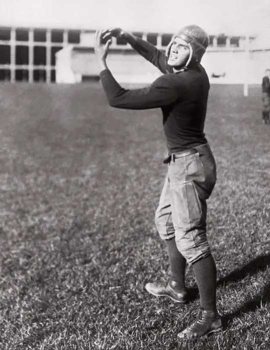 Framed Print : Bennie Oosterbaan, Michigan Quarter End, Posing on Field