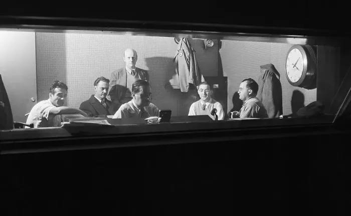 Framed Print : Benny Goodman with Musicians in Studio Framed Print : Benny Goodman with Musicians in Studio