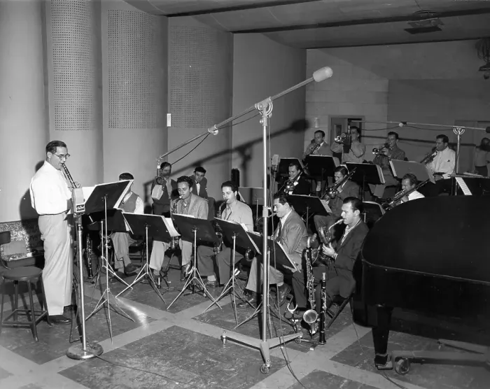 Framed Print : Benny Goodman Orchestra Recording Framed Print : Benny Goodman Orchestra Recording
