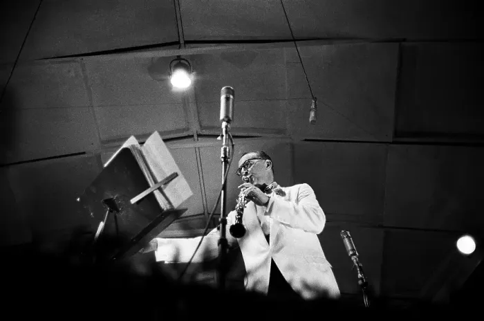 Framed Print : Benny Goodman Performs At The Newport Jazz Festival Framed Print : Benny Goodman Performs At The Newport Jazz Festival