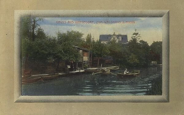 Bergedorf, Waldhaus, Hamburg, Germany, postcard with text, view around ca 1910, historical, digital reproduction of a historical postcard, public domain, from that time, exact date unknown
