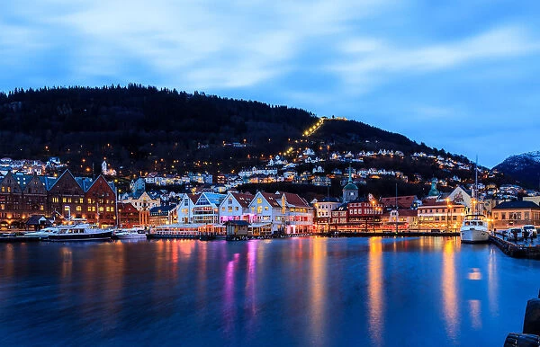 Bergen Norway at twilight
