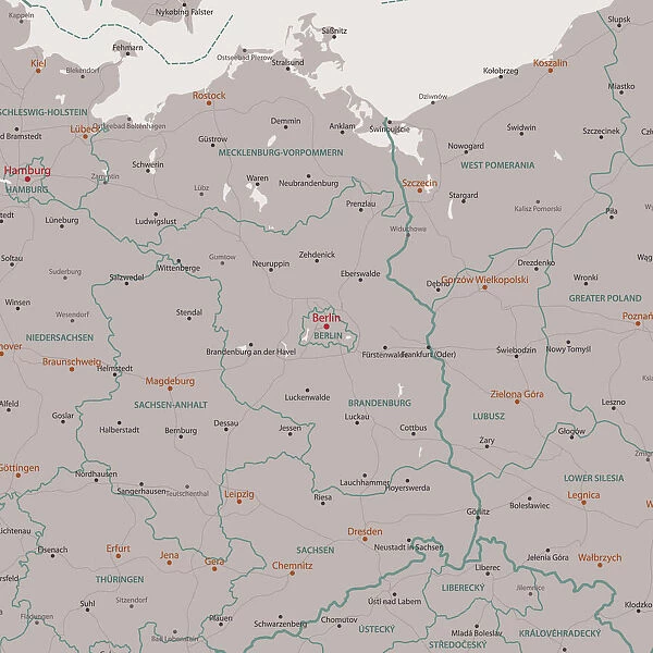 Berlin Brandenburg Area Vector Map