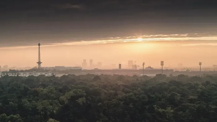 Framed Print : Berlin Radio Tower and City West at sunrise, Berlin, Germany