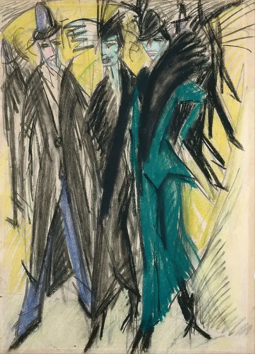 Framed Print : Berlin Street Scene. Artist: Kirchner, Ernst Ludwig (1880-1938) Framed Print : Berlin Street Scene. Artist: Kirchner, Ernst Ludwig (1880-1938)