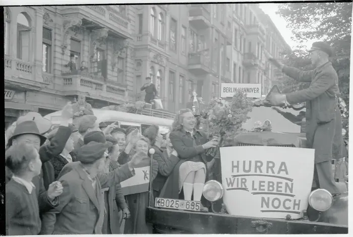 Framed Print : Berliners Celebrating Lifting of Blockade Framed Print : Berliners Celebrating Lifting of Blockade