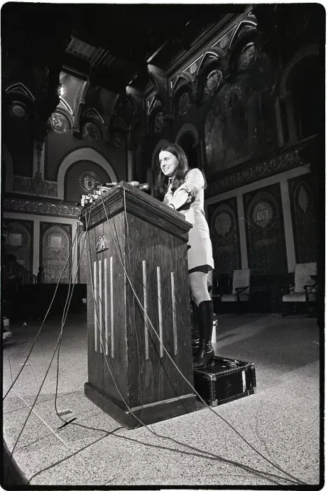 Framed Print : Bernadette Devlin Speaking at Podium