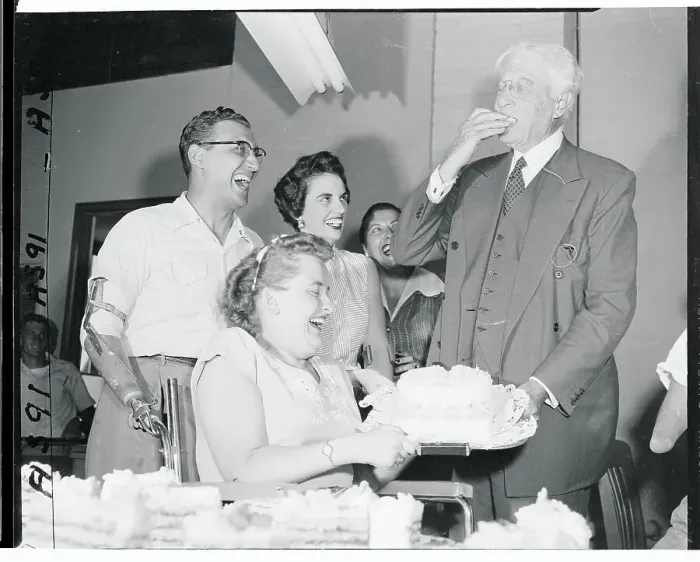 Framed Print : Bernard Baruch Eating His Birthday Cake