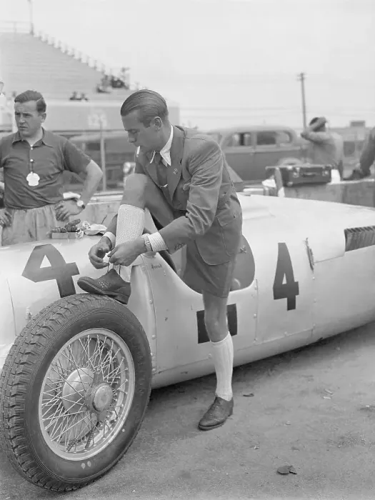 Framed Print : Bernd Rosemeyer Tying His Shoelace Framed Print : Bernd Rosemeyer Tying His Shoelace