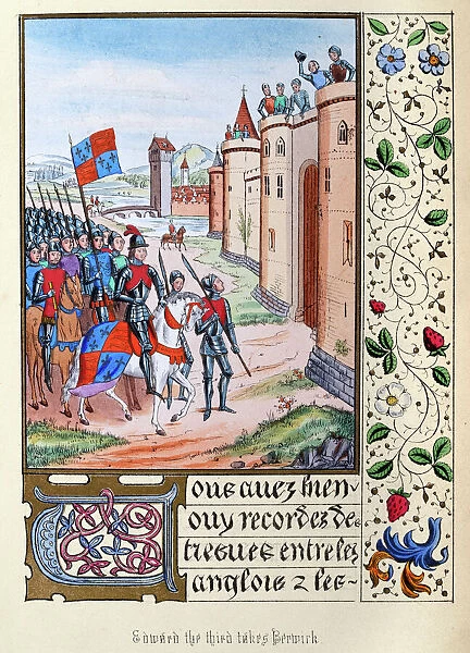 Berwick surrendering to to King Edward III of England after Battle of Halidon Hill, 1333