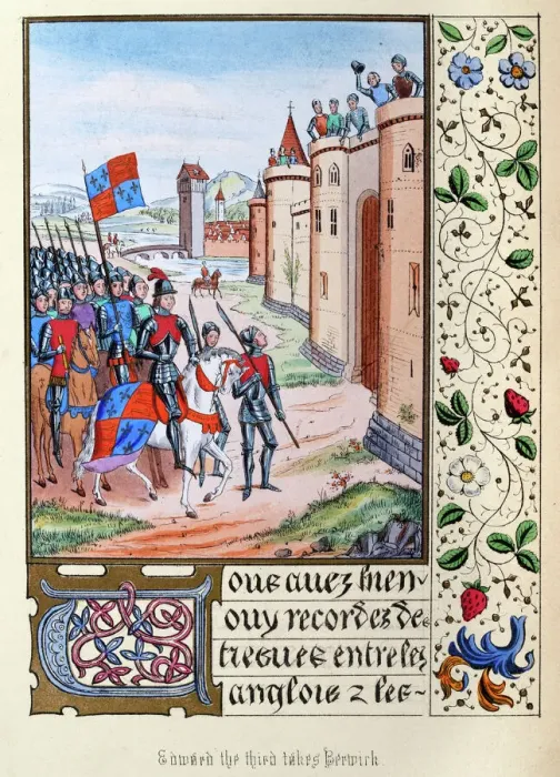 Framed Print : Berwick surrendering to to King Edward III of England after Battle of Halidon Hill, 1333 Framed Print : Berwick surrendering to to King Edward III of England after Battle of Halidon Hill, 1333