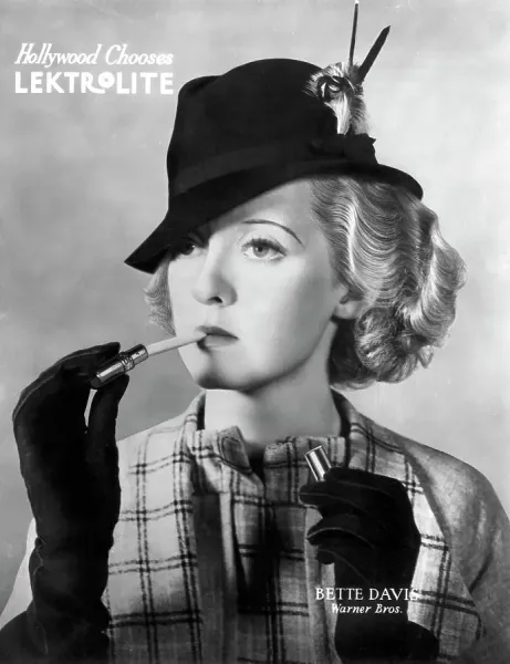 bette davis cigarette case Prints of Bette Davis in Advertisement for Lighter