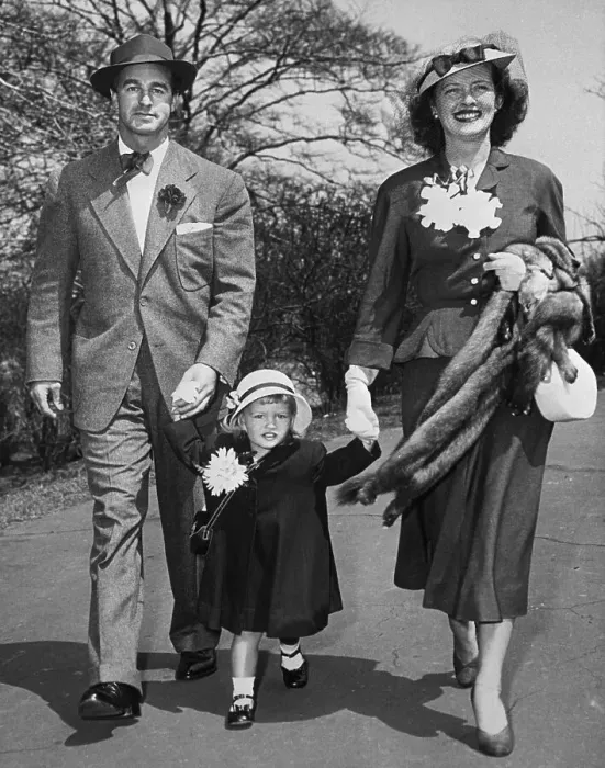 Framed Print : Bette Davis and Family Walking in Central Park Framed Print : Bette Davis and Family Walking in Central Park
