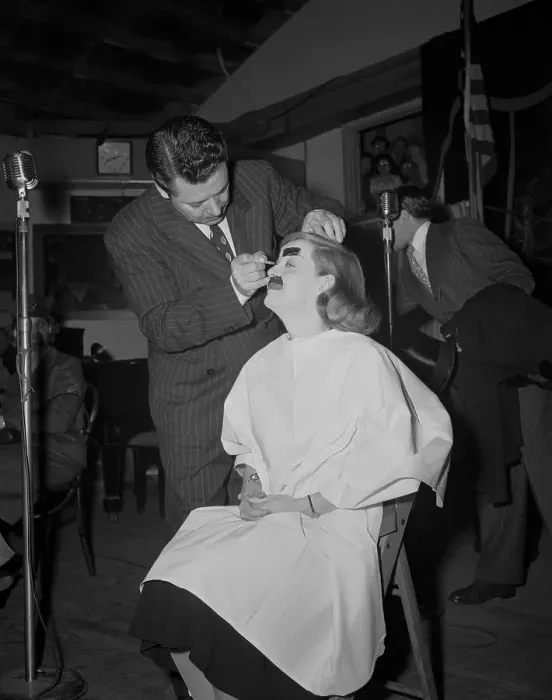 Framed Print : Bette Davis Getting Her Makeup Done Framed Print : Bette Davis Getting Her Makeup Done