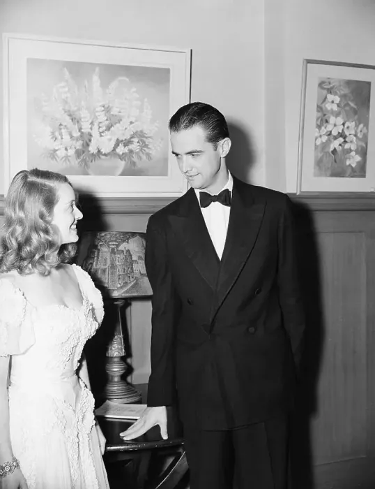 Framed Print : Bette Davis With Howard Hughes At Dinner Framed Print : Bette Davis With Howard Hughes At Dinner