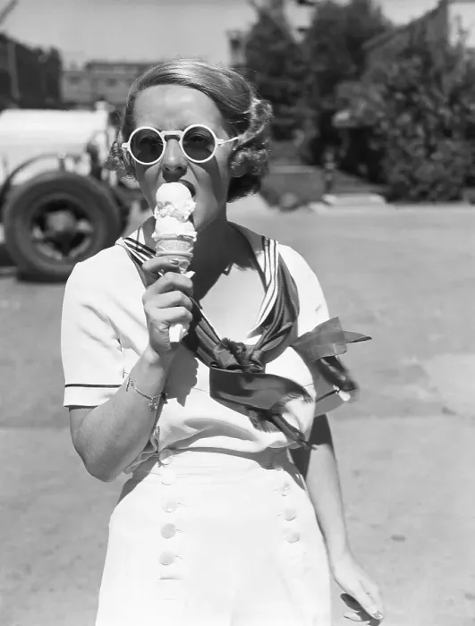 Framed Print : Bette Davis Licking Ice Cream Cone Framed Print : Bette Davis Licking Ice Cream Cone