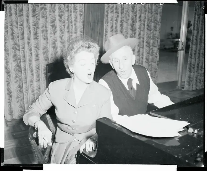 Framed Print : Bette Davis Rehearsing with Jimmy Durante Framed Print : Bette Davis Rehearsing with Jimmy Durante
