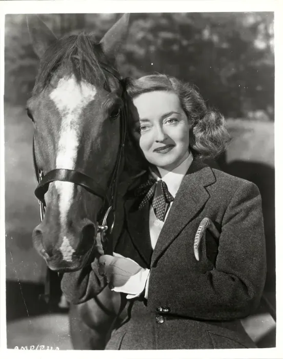 Framed Print : Bette Davis In Riding Clothes W /  A Horse