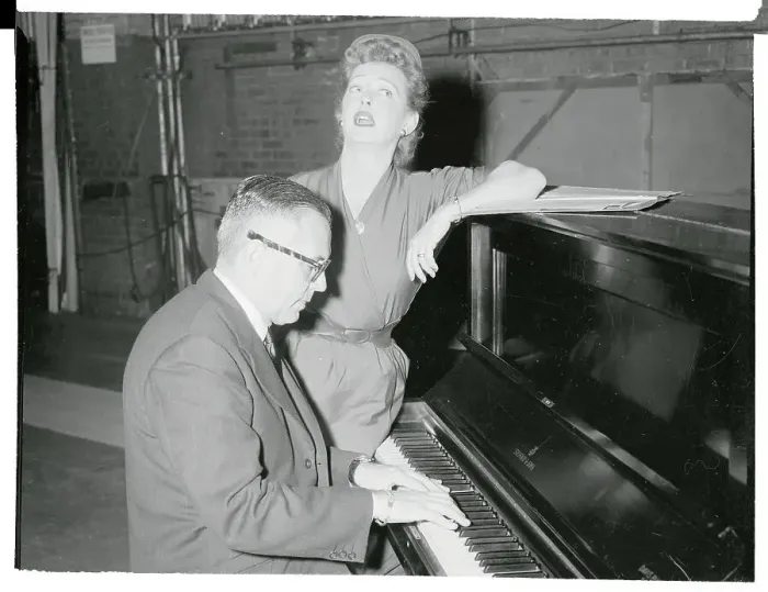 Framed Print : Bette Davis Singing with Vernon Duke Framed Print : Bette Davis Singing with Vernon Duke