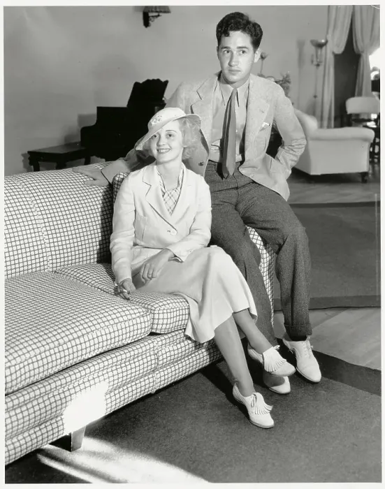 Framed Print : Bette Davis Sitting with Harmon Nelson Framed Print : Bette Davis Sitting with Harmon Nelson