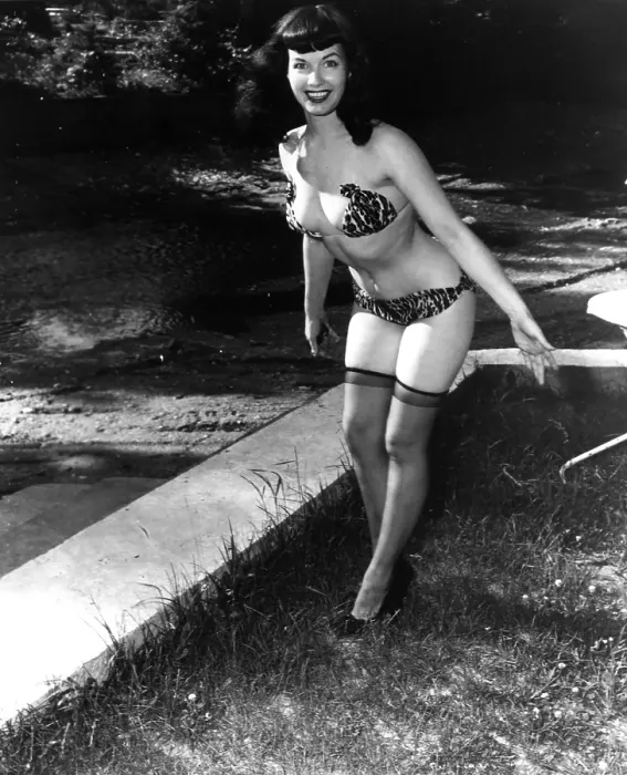 Framed Print : Bettie Page Portrait In Lingerie Framed Print : Bettie Page Portrait In Lingerie