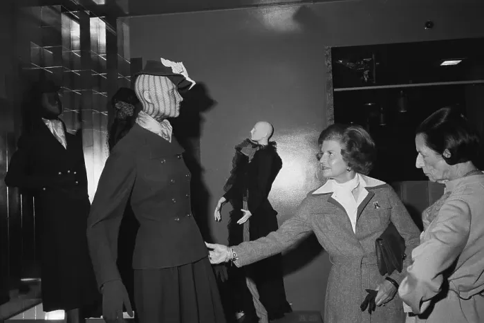 Framed Print : Betty Ford Inspects Costume Framed Print : Betty Ford Inspects Costume