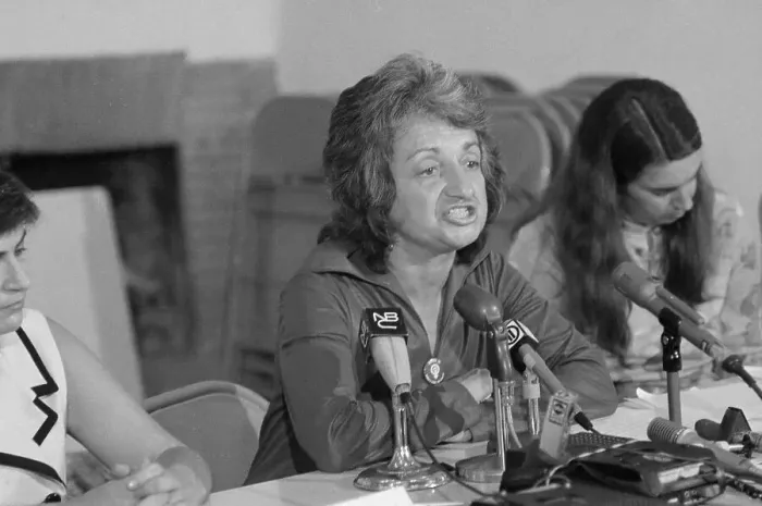 Framed Print : Betty Friedan Speaking at Press Conference Framed Print : Betty Friedan Speaking at Press Conference