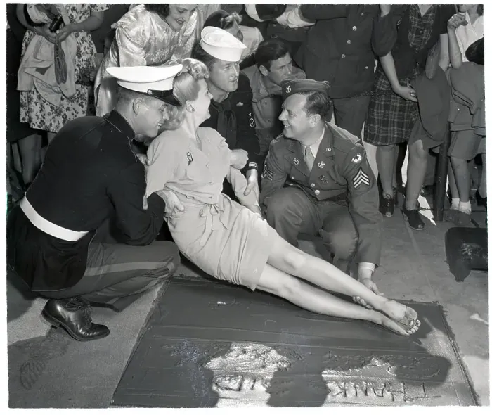 Framed Print : Betty Grable Lies In Cement Framed Print : Betty Grable Lies In Cement