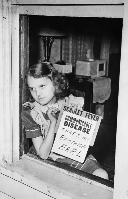 Framed Print : Betty Marbury with Quarantine Sign Framed Print : Betty Marbury with Quarantine Sign