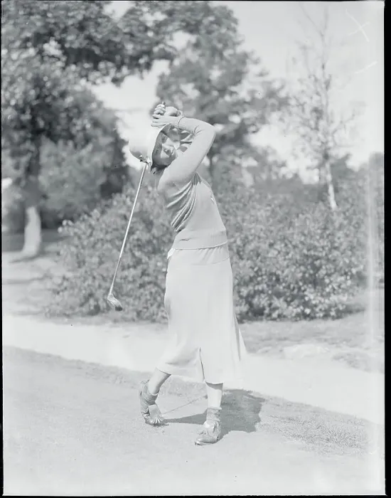 Framed Print : Betty Meckley Swinging Golf Club