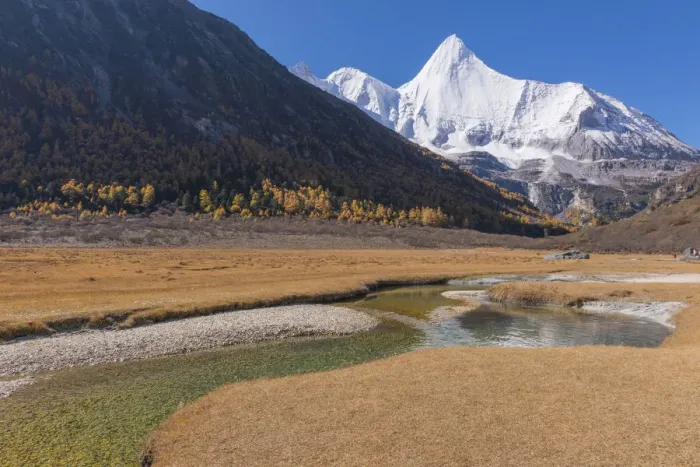 Framed Print : Beutiful nature of Colorful autumn in Yading national
