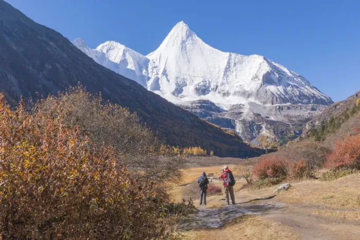 Framed Print : Beutiful nature of Colorful autumn in Yading national Framed Print : Beutiful nature of Colorful autumn in Yading national