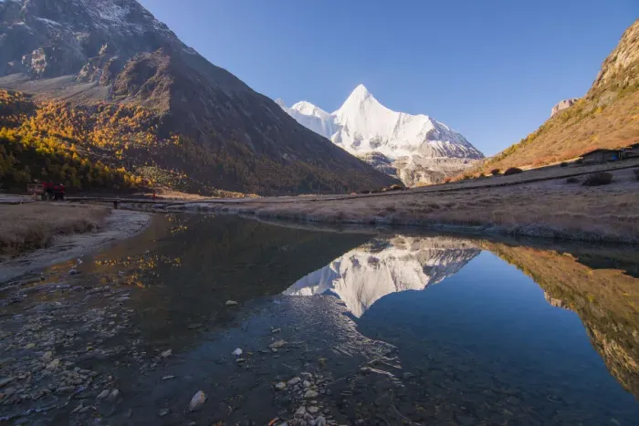 Framed Print : Beutiful nature of Colorful autumn in Yading national Framed Print : Beutiful nature of Colorful autumn in Yading national