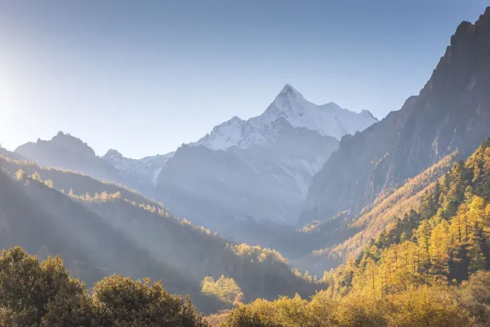 Framed Print : Beutiful nature of Colorful autumn in Yading national Framed Print : Beutiful nature of Colorful autumn in Yading national