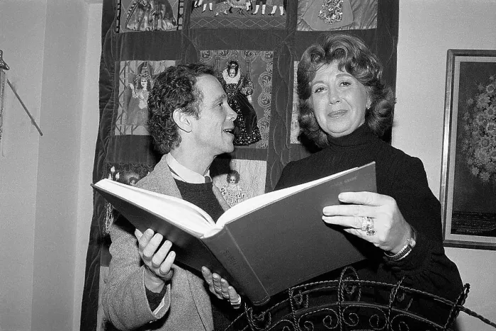 Framed Print : Beverly Sills and Joel Grey Look at Script Framed Print : Beverly Sills and Joel Grey Look at Script