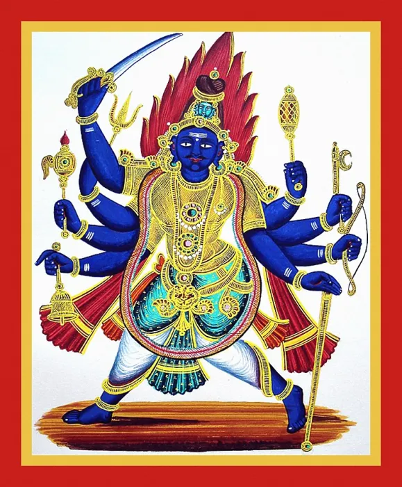 Framed Print : Bhairava with his weapons