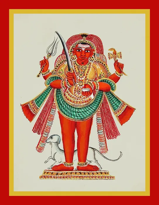 Framed Print : Bhairavastands in samabhanga on a low pedestal