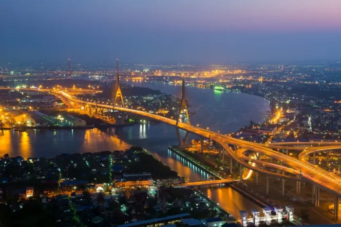 Framed Print : Bhumibol bridge across Chao Phraya River Framed Print : Bhumibol bridge across Chao Phraya River