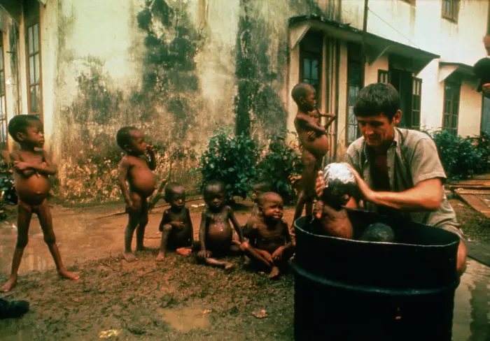 Framed Print : Biafran Babies Getting Bathed Framed Print : Biafran Babies Getting Bathed
