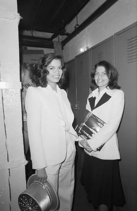 Framed Print : Bianca Jagger and Sister Backstage Framed Print : Bianca Jagger and Sister Backstage