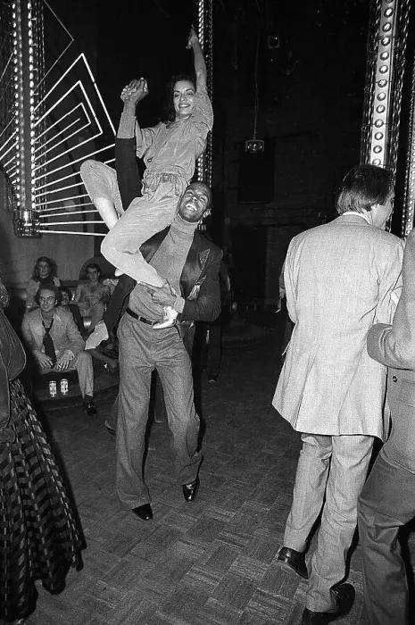Framed Print : Bianca Jagger and Sterling St. Jacques Dancing Framed Print : Bianca Jagger and Sterling St. Jacques Dancing