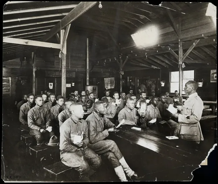 Framed Print : Bible Class Army Ymca African Am Wwi Framed Print : Bible Class Army Ymca African Am Wwi