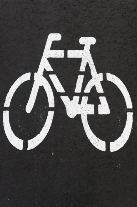 Framed Print : Bicycle path, pictogram, Reykjavik, Iceland