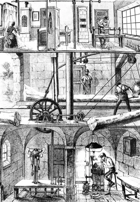 Framed Print : How the bicycle possibly was invented, a look at some production sites that inspired Framed Print : How the bicycle possibly was invented, a look at some production sites that inspired