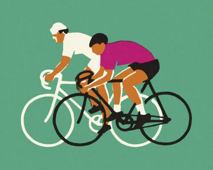 Framed Print : Two Bicyclists Framed Print : Two Bicyclists