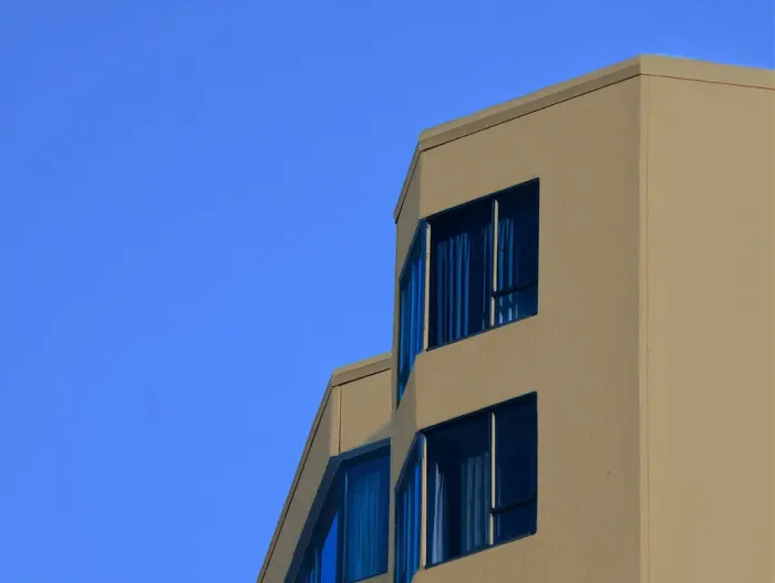 Framed Print : Biege Building Framed Print : Biege Building