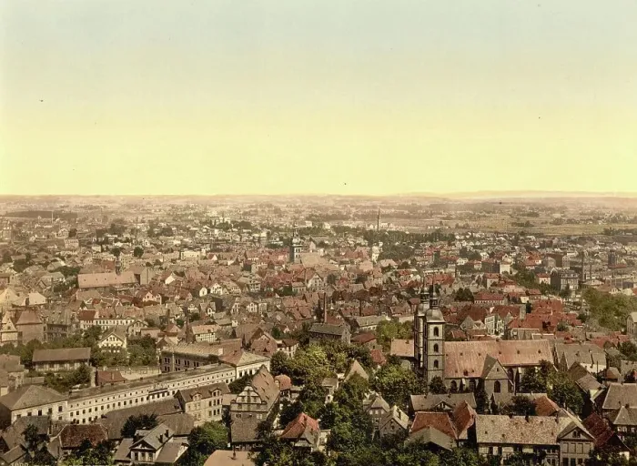 Framed Print : Bielefeld in North Rhine-Westphalia, Germany, Historical, Photochrome print from the 1890s Framed Print : Bielefeld in North Rhine-Westphalia, Germany, Historical, Photochrome print from the 1890s