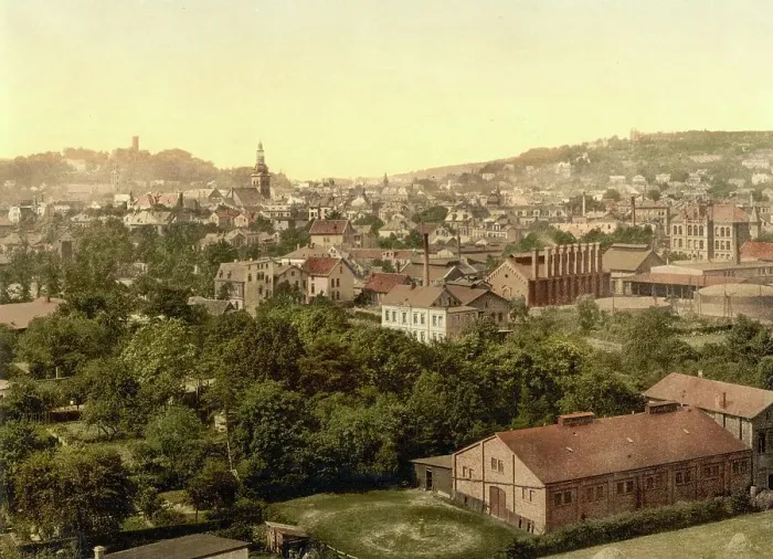 Framed Print : Bielefeld in North Rhine-Westphalia, Germany, Historical, Photochrome print from the 1890s Framed Print : Bielefeld in North Rhine-Westphalia, Germany, Historical, Photochrome print from the 1890s