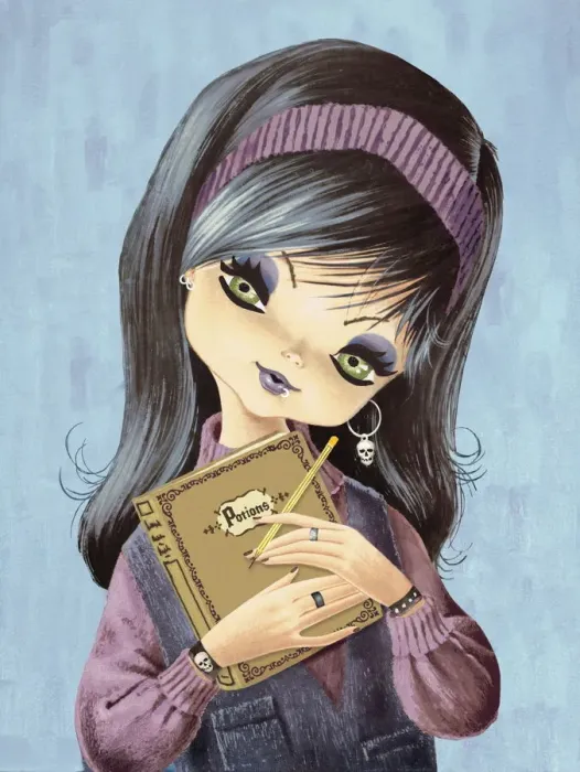 Framed Print : Big-eyed girl goes goth Framed Print : Big-eyed girl goes goth